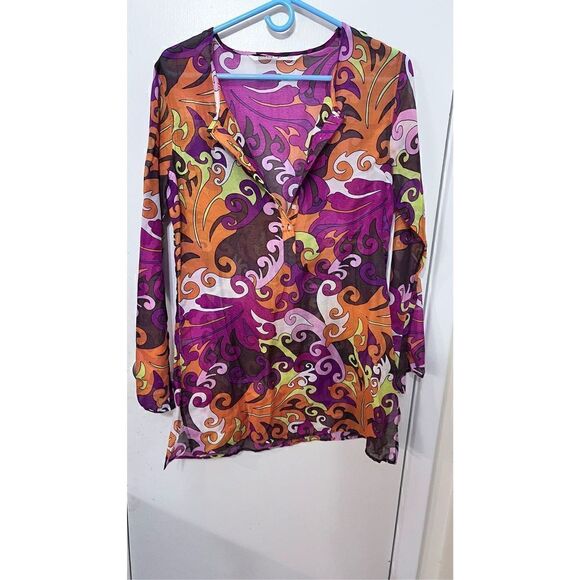 ATHLETA TEAR AWAY B4 U PLAY COVER UP BLOUSE DRESS SZ XS - Picture 4 of 11